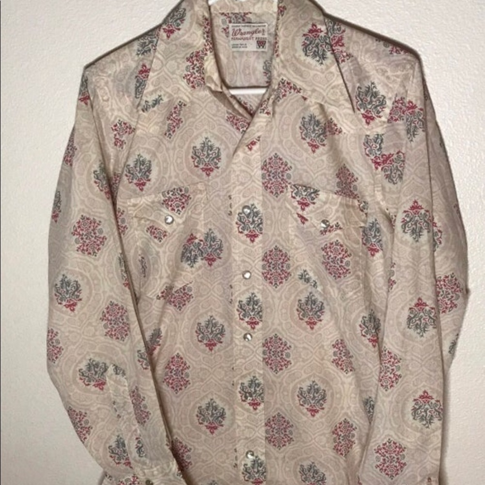 Vintage 70's Wrangler Pearl Snap long tail